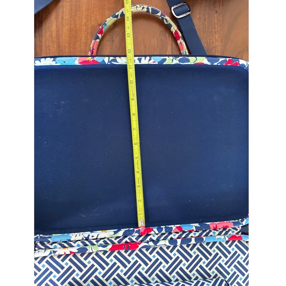 Vera Bradley Floral Quilted Laptop Bag Blue Multicolor Shoulder Strap Work Bag - Picture 8 of 9